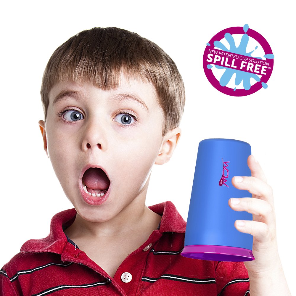 Wow Cup For Kids Original 360 Sippy Cup, Pink With Blue Lid, 9 Oz
