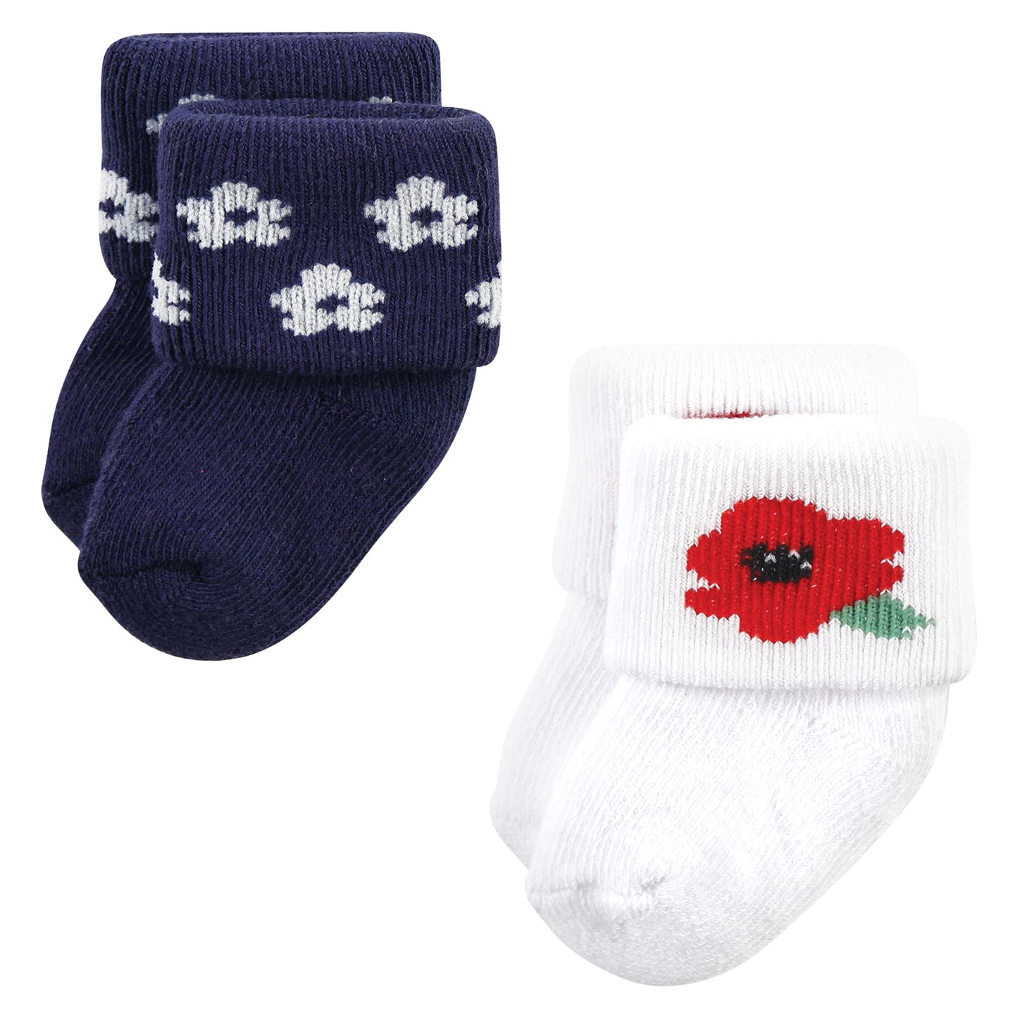 Hudson Baby Unisex Baby Cotton Rich Newborn And Terry Socks, Wildflower, 0-6 Months