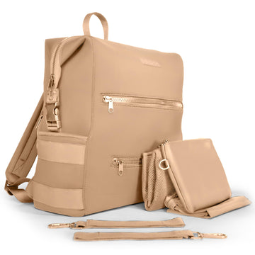 Bunso Neoprene Diaper Bag, Minimalist Backpack Diaper Bag With Pouch, Changing Pad, And Stroller Straps, Water Resistant And Lig