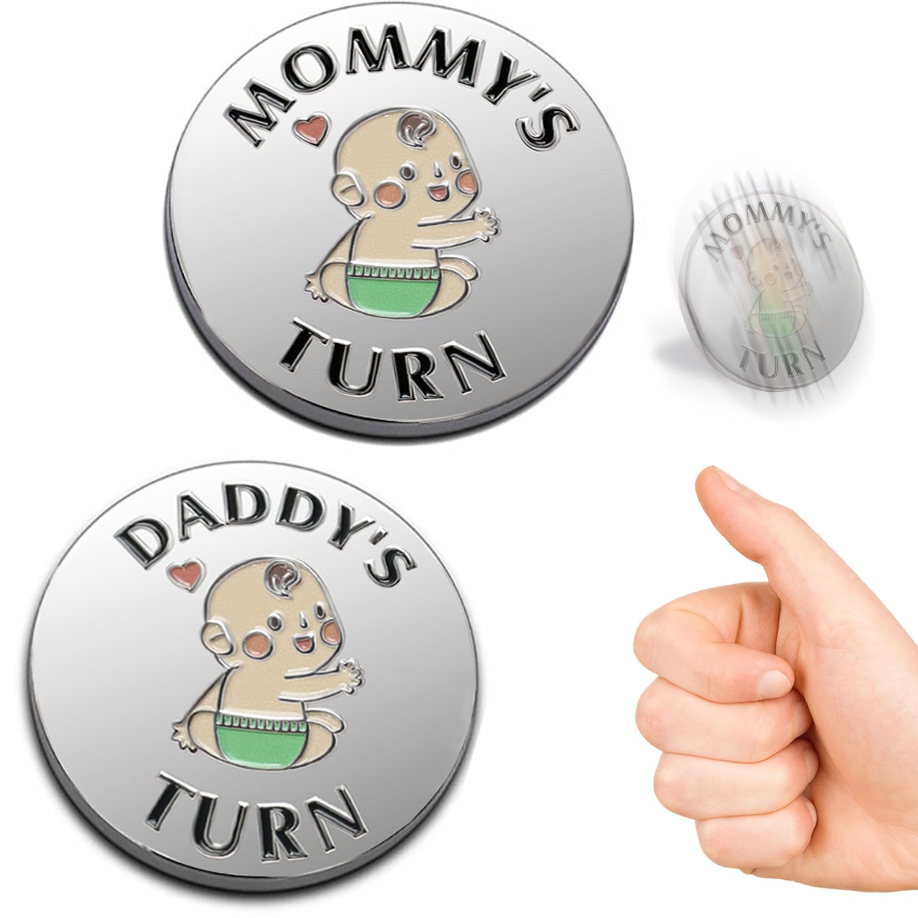 Funny Baby Gift New Parents Decision Coin,Pregnancy Gifts New Dad Mom Gifts,New Parents Gifts For Couples Halloween Thanksgiving
