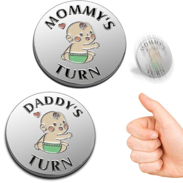 Funny Baby Gift New Parents Decision Coin,Pregnancy Gifts New Dad Mom Gifts,New Parents Gifts For Couples Halloween Thanksgiving