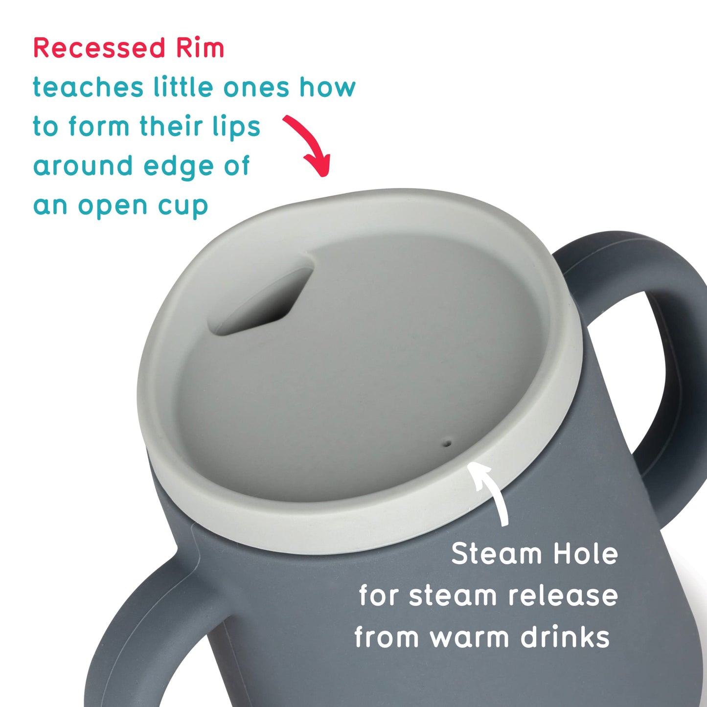 Tum Tum 3 Way Baby Trainer Cup, Designed With Feeding Specialist, 180Ml (Grey)