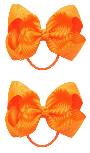 ZOONAI 4 Inch Baby Girl Toddlers Hair Bows Elastic Hair Tie Accessories Bow Ponytail Holder Rubber Hair Bands for Girls Kids Tee