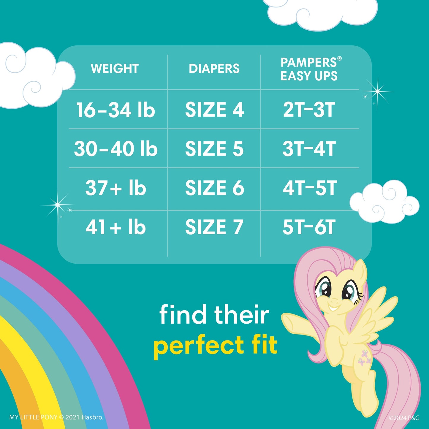 Pampers Training Pants - Easy Ups Girls & Boys - Size 3T-4T, 124 Count, My Little Pony Potty Underwear (Packaging May Vary)
