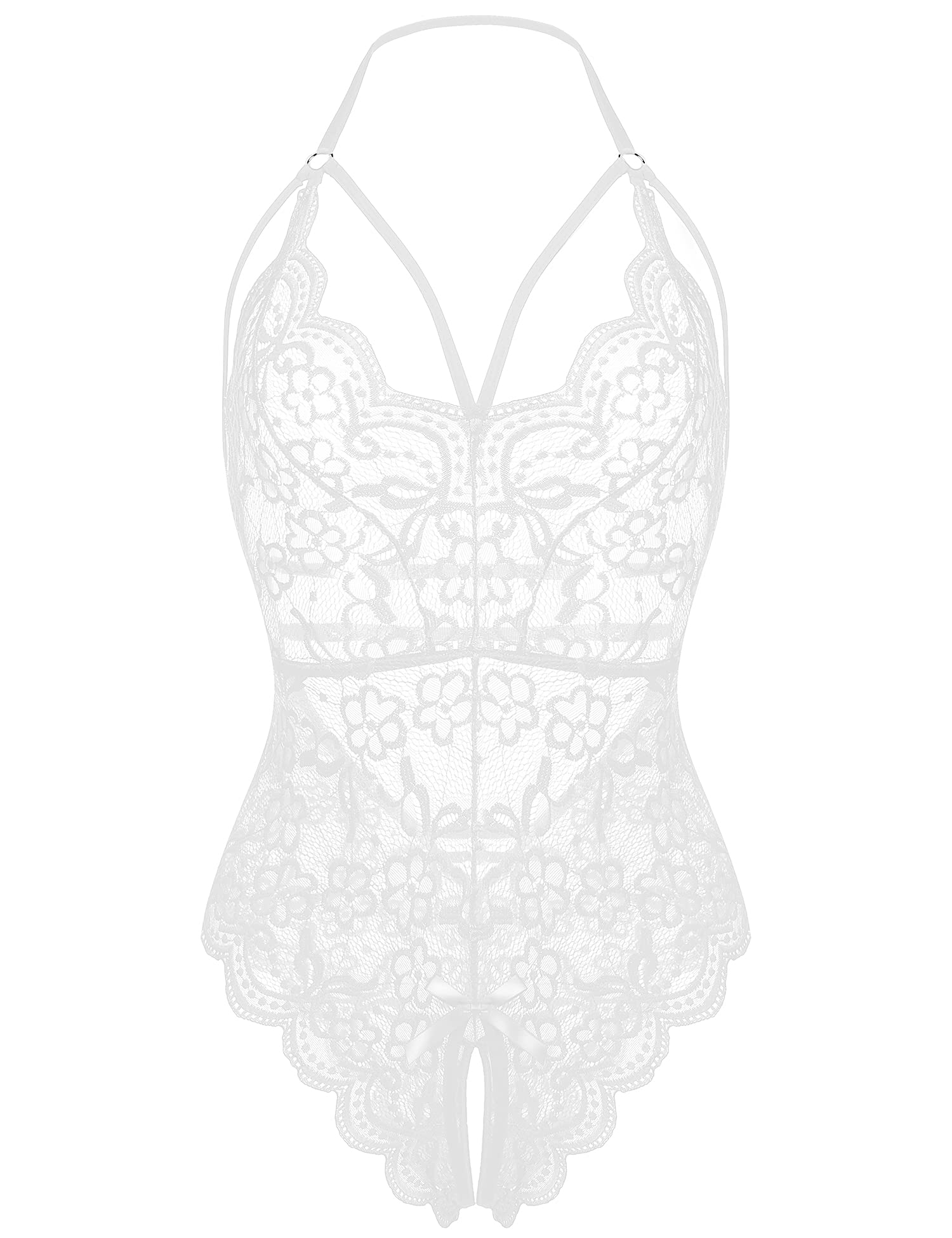Lollo Vita See Through Lingerie,V-Neck Lace Babydoll,Teddy Lingerie Women,One Pi WBBAPB09BVHYQGF
