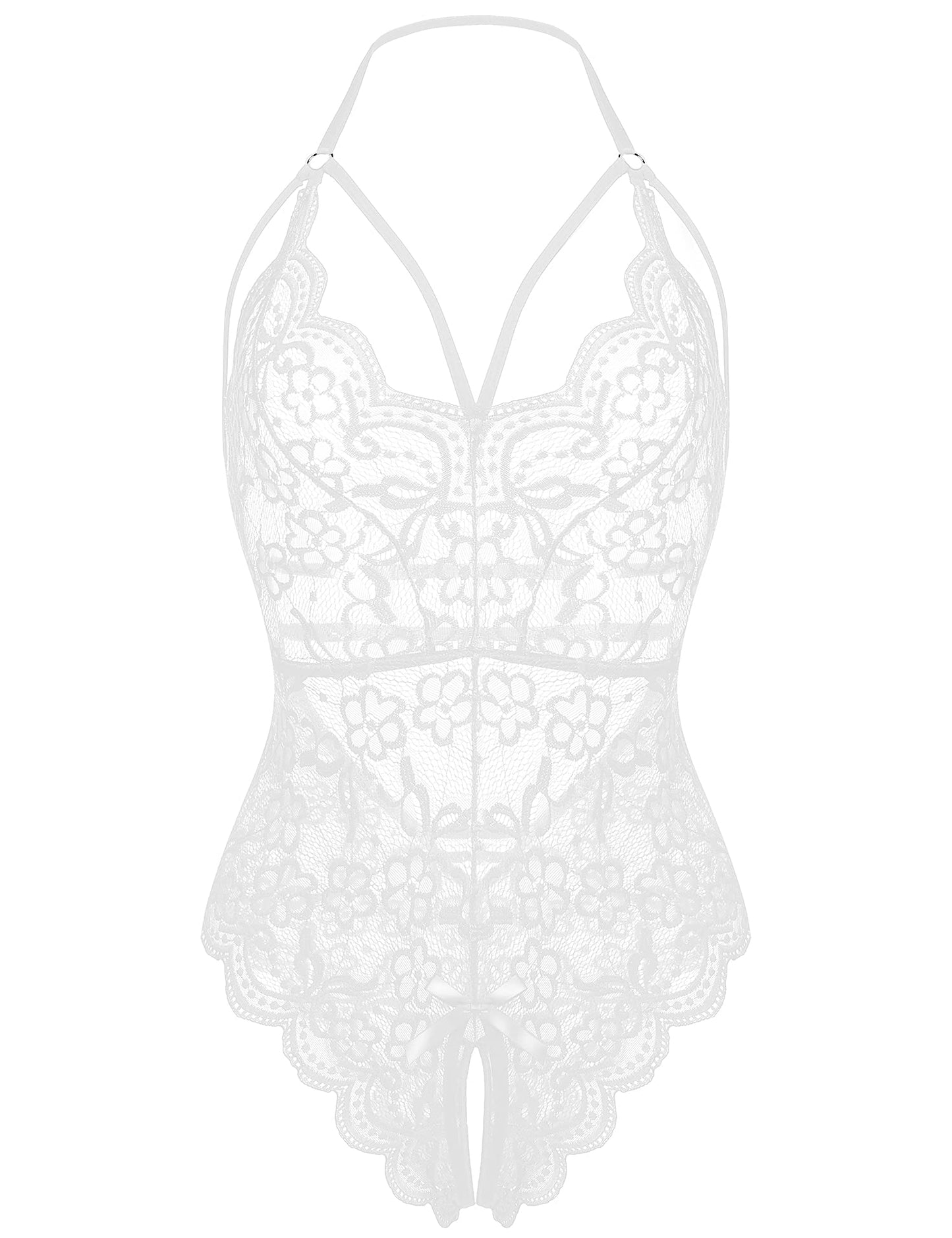 Lollo Vita See Through Lingerie,V-Neck Lace Babydoll,Teddy Lingerie Women,One Piece Bodysuit
