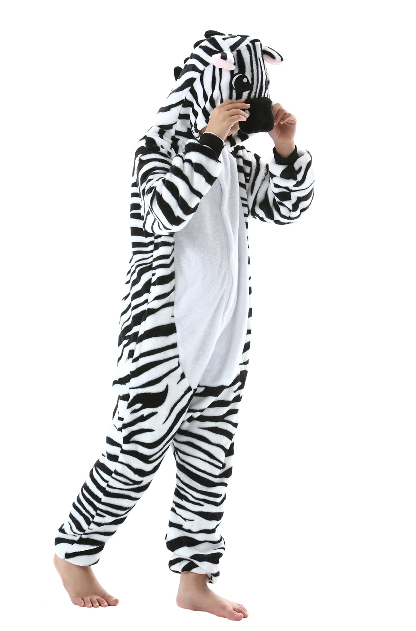 Atoz Onesie For Kids, Animal Pajamas Halloween Cosplay Costume For Girls Boys, Zebra 8-9Y