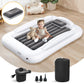 Abdtech Inflatable Kids Travel Bed - Portable Comfortable Air Mattress with 3 Sides Safety Bumpers - Blow Up Bed for Camping & T