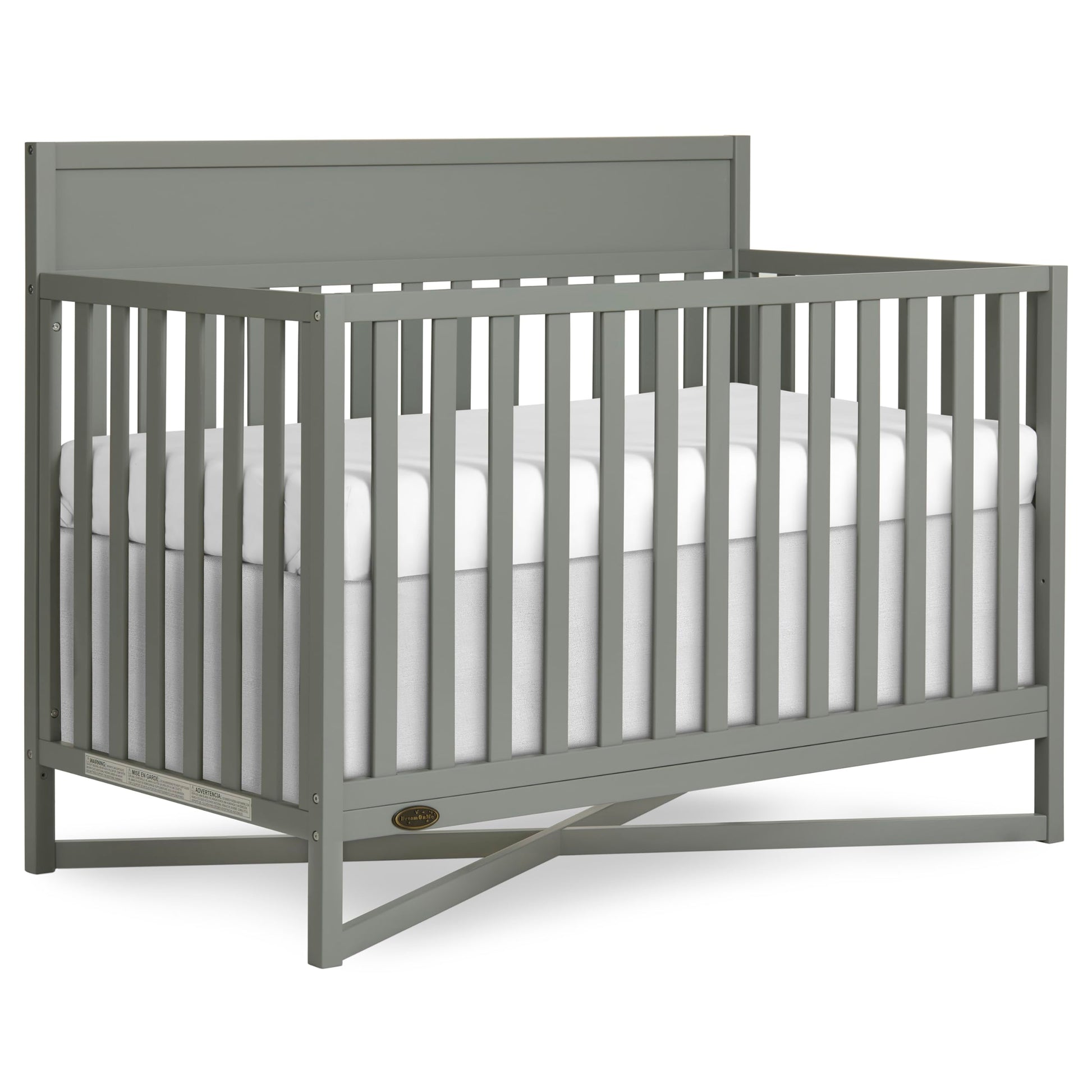 Dream On Me Owen 5-in-1 Convertible Full-Size Baby Crib in Sea Grass, GreenGuard Gold & JPMA, Converts to Toddler, Day, & Full-S