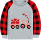 Valentine'S Day Shirt For Toddler Boy Girl Pink Monster Truck Heart Buffalo Red Plaid Raglan Sleeve Tshirts Kids Clothes Tee Top