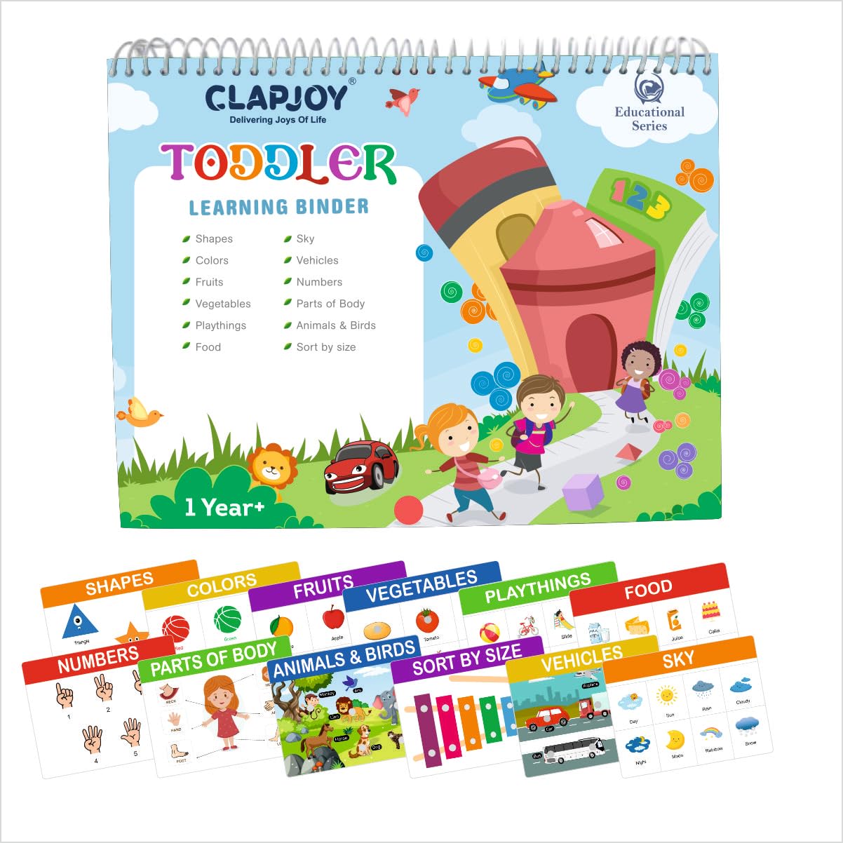 Clapjoy Velcro Book Preschool Busy Book Toddler, Kids/Children 16 Activities, | Quiet Book | Preschool Learning Montessori Toys,