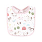 Hudson Baby Unisex Baby Cotton Bibs, Pink Farm Animals, One Size