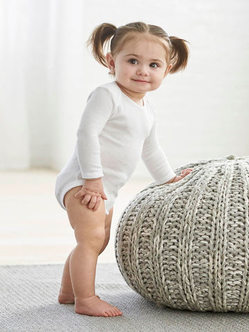 Gerber Unisex Baby Multi-Pack Long-Sleeve Onesies Bodysuit Mitten Cuff Sizes 6-Pack White 18 Months