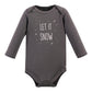 Hudson Baby Unisex Bodysuits Cotton Long-Sleeve Gray Penguin, 9-12 Months, Gray Penguin 3-Pack, 9-12 Months Us