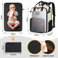 Rainsmore Diaper Bag Backpack, Large Waterproof Baby Bag With Changing Pad, Detachable Crossbody Bag & Stroller Straps Travel Di