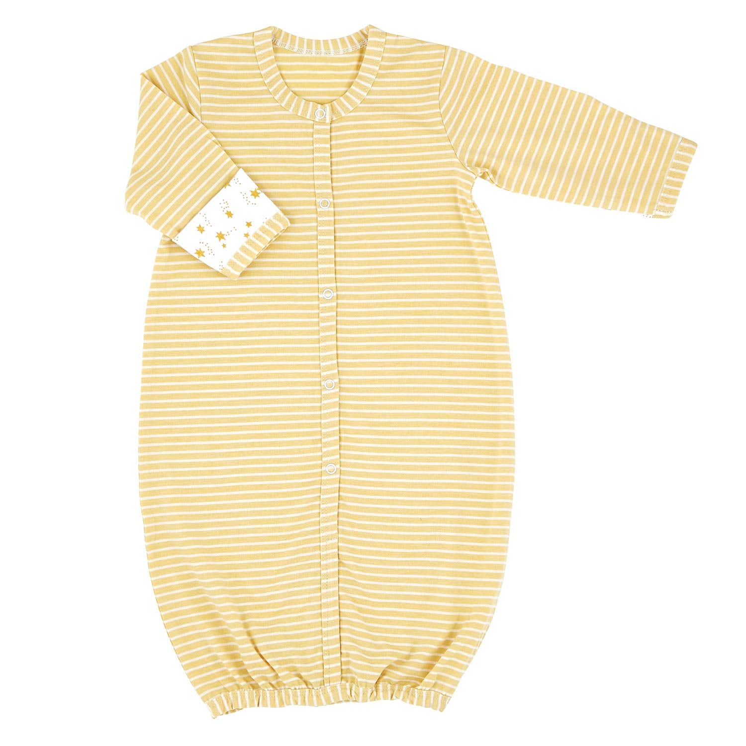 Stephan Baby Stripey Knit Collection, Snap-Front Gown, Yellow + White – Cutebaby WBBAPB084R834GG