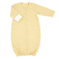Stephan Baby Stripey Knit Collection, Snap-Front Gown, Yellow + White Stripes With Stars, Newborn