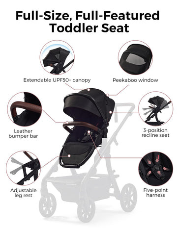 Momcozy Changego Baby Stroller Second Seat Only | Extra Seat Attachment For Changego Stroller | Adjustable Reclining Seat, Exten