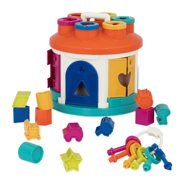 Battat - Shape & Color Sorting Toy - Developmental Toy - Pattern Matching Game - Color-Coded Keys - 2 Years + - Shape Sorter Hou