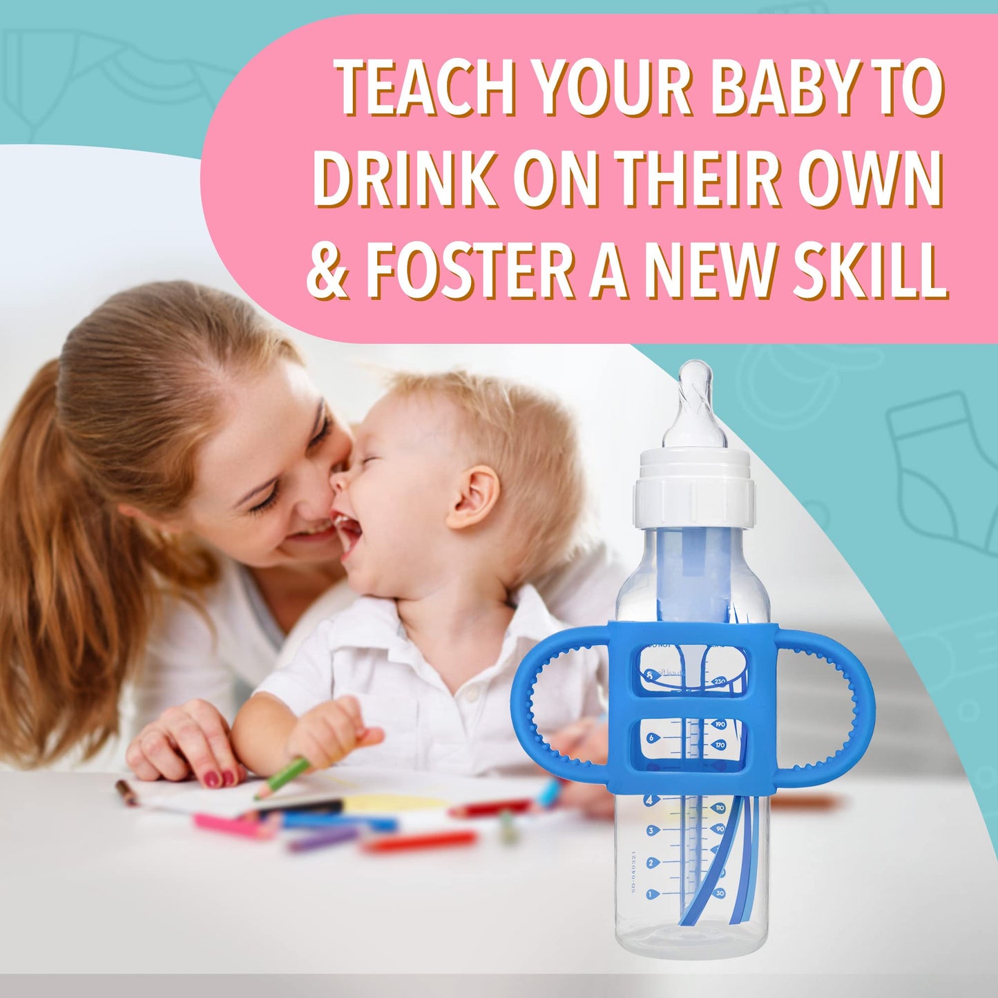 Impresa [3 Pack] Bottle Handles For Dr Brown Baby Bottles - Teach Babies To Drink Independently With Baby Bottle Handles For Dr.