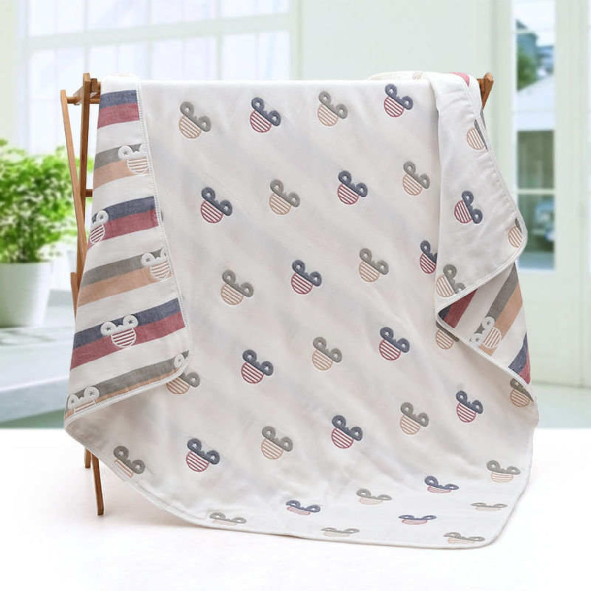 Mumslap Baby Muslin Blanket For Newborn | 6 Layer Gauze Cotton | Soft Swaddle Wrap Blanket/Quilt/Bath Towel/Nursing Cover/Crib B