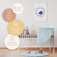 Byrd & Blume Round Baby Play Mat, Organic Cotton Soft Padded Nursery Floor Mat, Safe Hypoallergenic Baby Mat, Reversible, Foldab