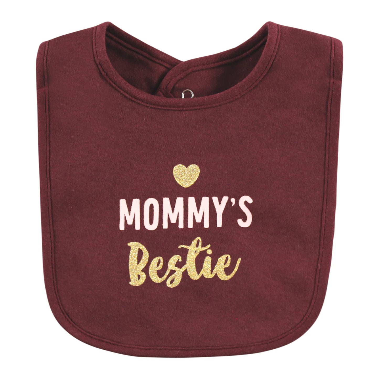 Hudson Baby Unisex Baby Cotton Bibs, Mommys Bestie, One Size