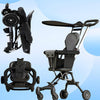 Luteti Foldable Baby Stroller with Adjustable Handles and Awning Stroller Pushchair for Airplane, Shopping, Walking,Easy 3Step 