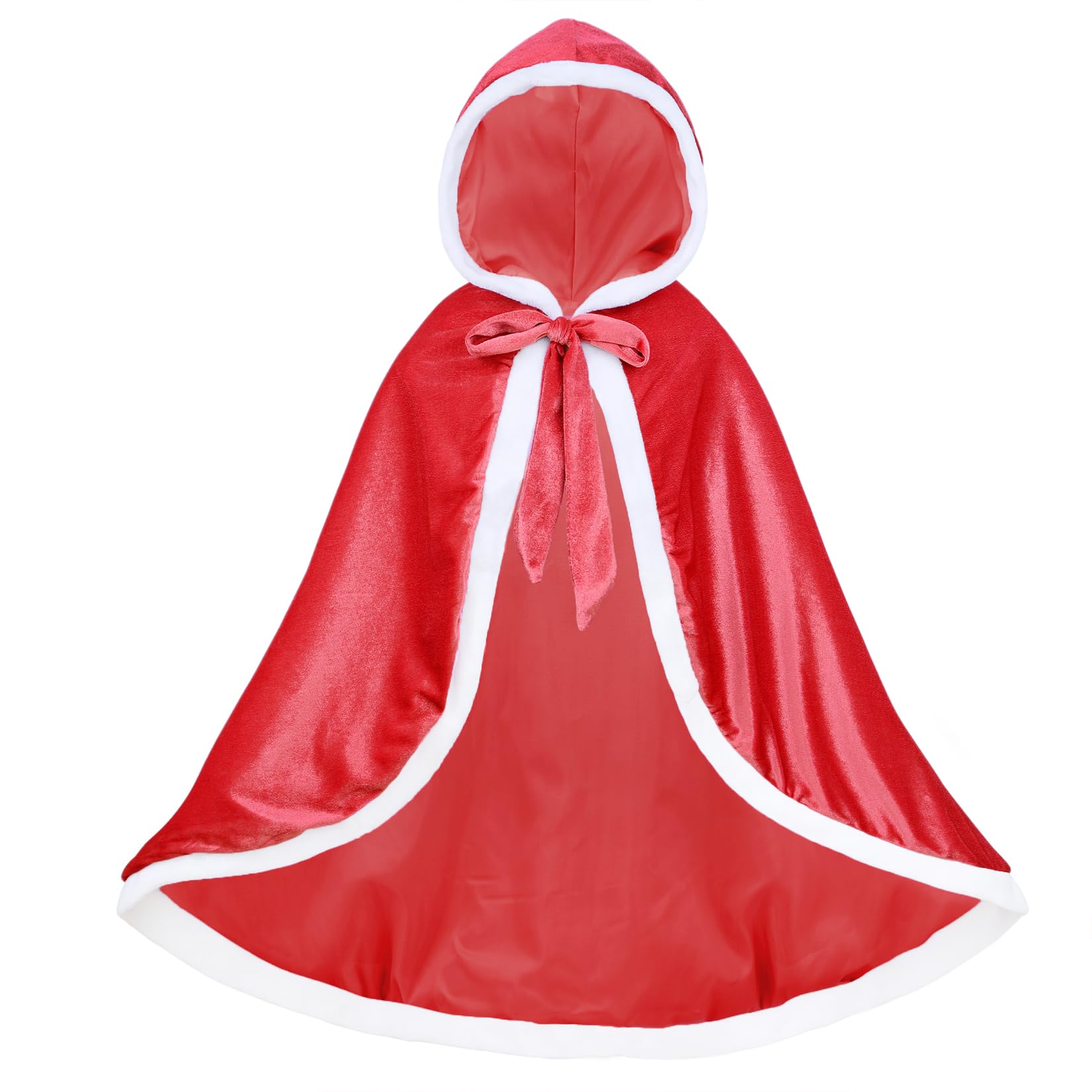 Century Star Girl Fur Princess Cape With Hood Girls Cloak For Little Girls Christmas Red 5-7 Years