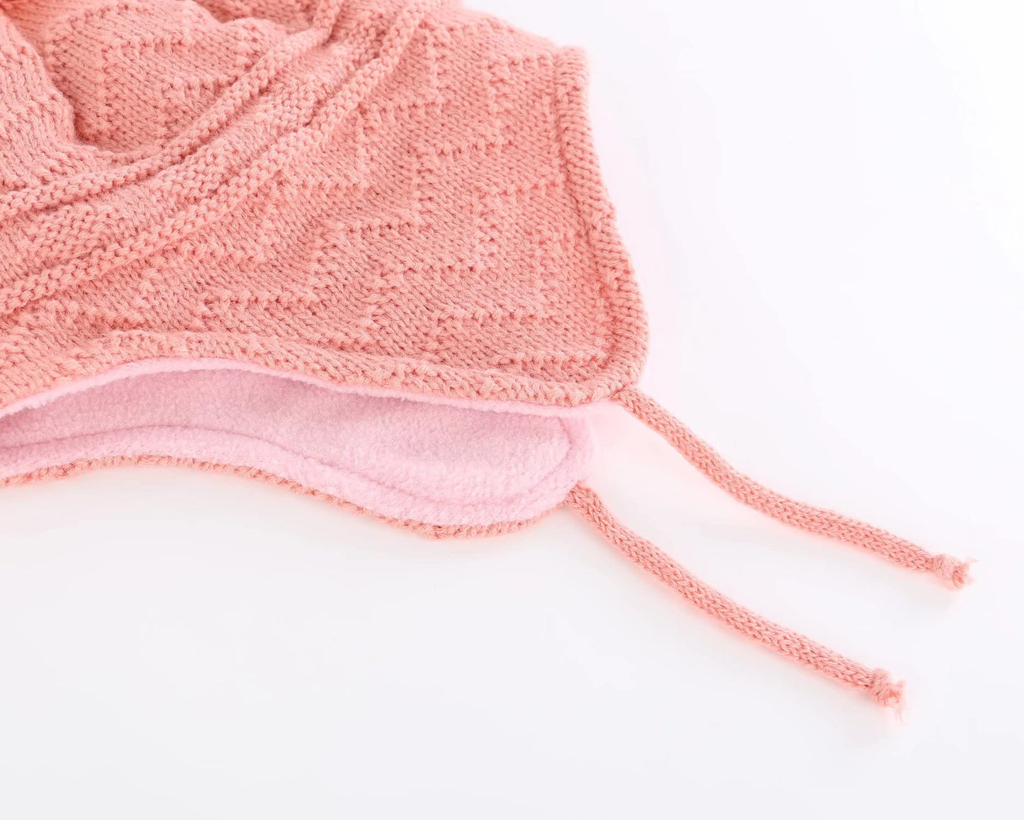 Connectyle Toddler Infant Baby Knit Beanies Cap Earflap Knit Kids Hat Fleece Warm Winter Hat S Pink