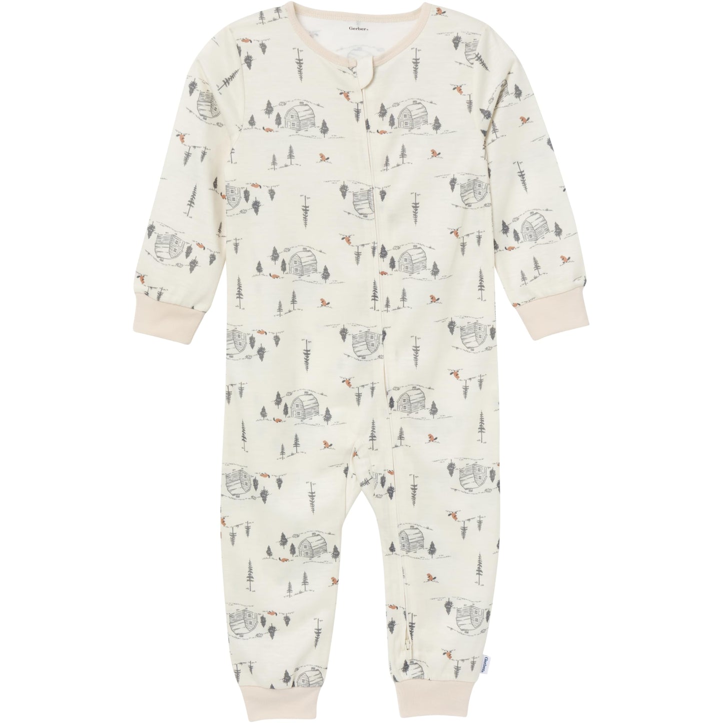 Gerber Toddlers And Baby Boys' Loose-Fit Polyester Jersey Footless Pajamas, Outdoors, 12 Months