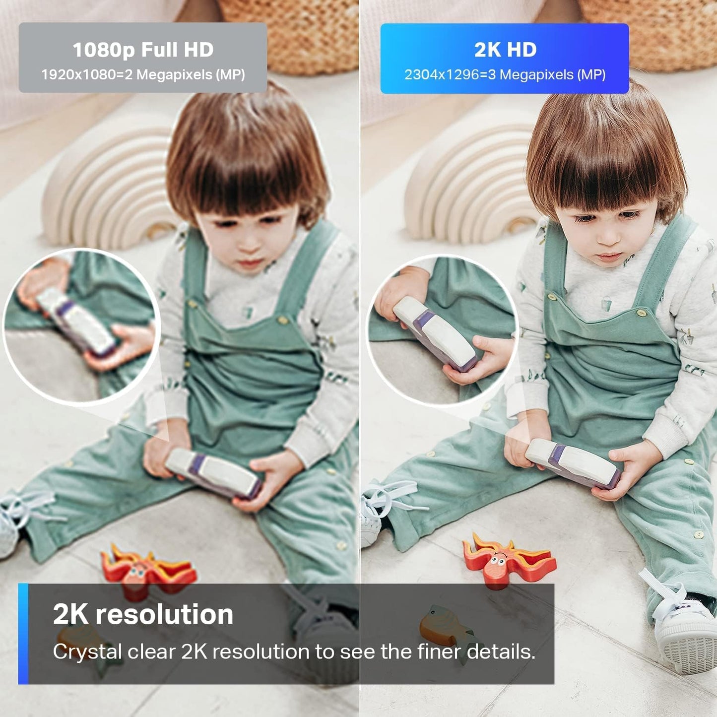 Tp-Link Tapo 2K Security Camera For Baby Monitor, Dog Camera W/Motion Detection, 2-Way Audio, Night Vision, Cloud & Sd Card Stor