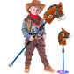 Stick horse, Hobby horse on a stick for kids ages 4-12 adjustable 30-52 with Illuminated Silent Wheels Comfortable sponge wrappe