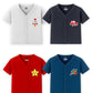 Kidbee Baby Soft Cotton Half Sleeve Front Open Jabla Top  Pack of 4 | VNeck Button Style with Cute Printed Chest Graphics (in,
