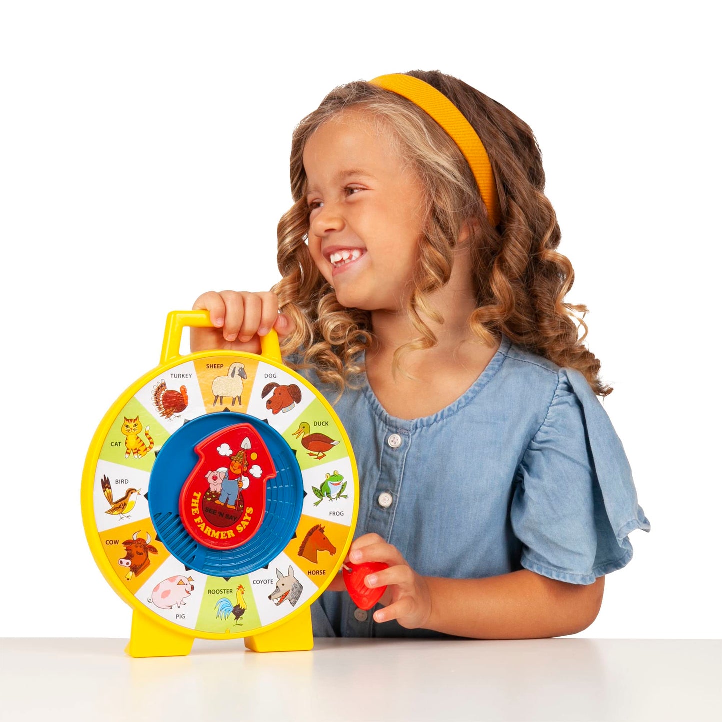 Fisher Price Classics - Farmer Says See n Say - Vintage Learning Toy, Sounds and Animals, Interactive Retro Game for Kids, Girl