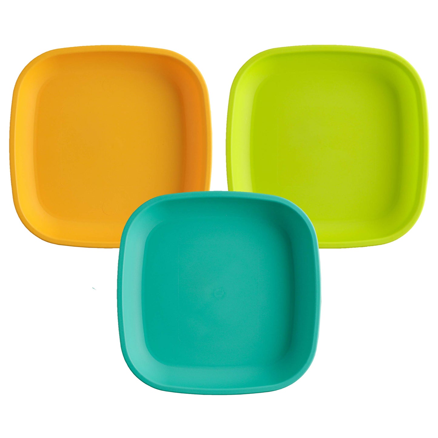 Re-Play Toddler Plates - 22 Oz. Deep-Walled Flat Kids Plates - Dishwasher & Microwave Safe - Made In Usa - Set Of 3-7.37' X 7.3