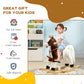 Qaba Rocking Horse with Sound, Ride on Horse with Saddle, Toddler Rocker, Gift for 3-8 Year Old, Brown