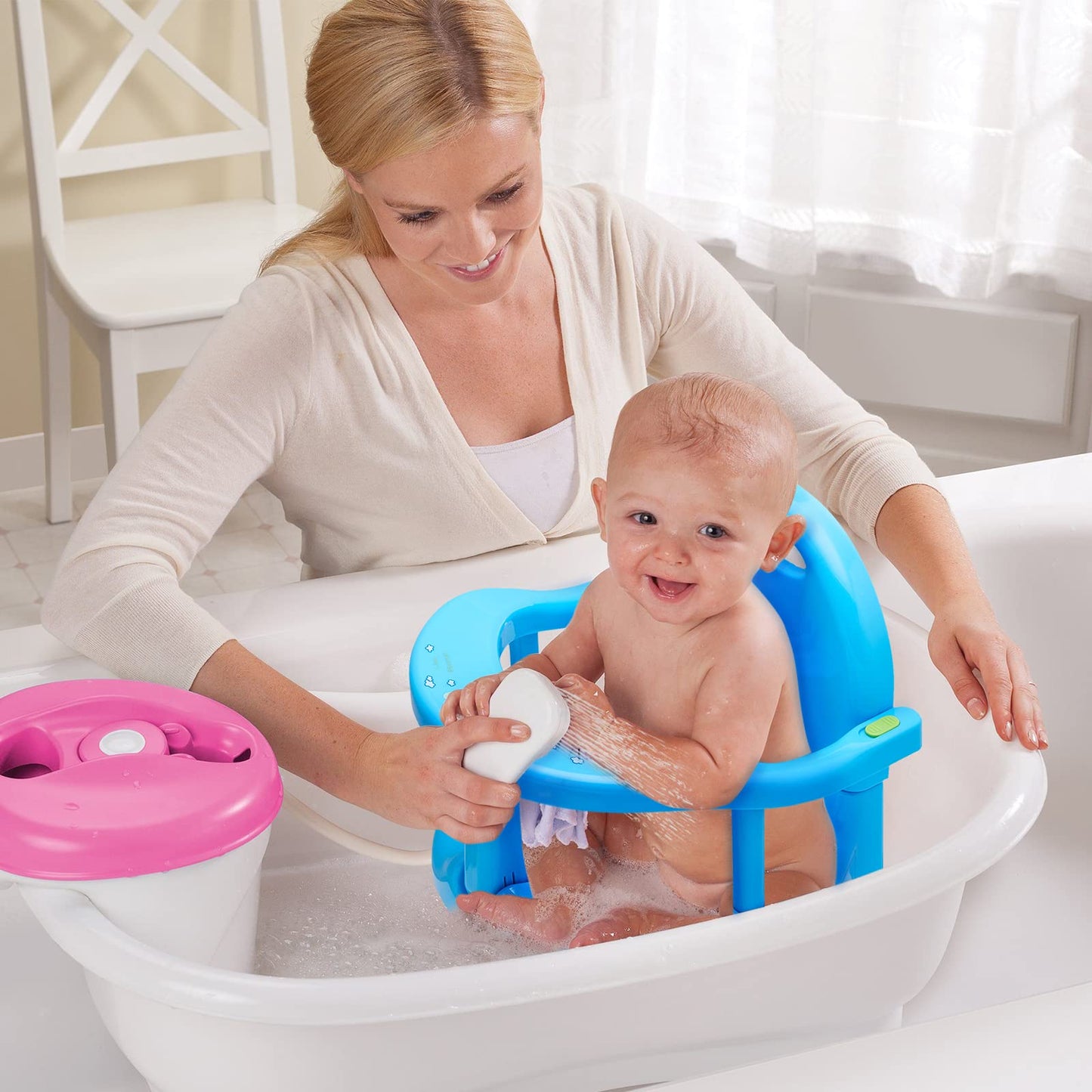 Foldable Baby Bathtub Seat,Non-Slip Infants Baby Bath Chair For Bathtub,Cute Shape Baby Shower Chairs For Tub Sitting Up, Surrou