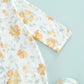 Infant Newborn Baby Girls Floral Sleep Gown Headband Sleepwear Romper Sleeping Bags Outfits (Floral&Greenyellow, 0-3 Months)