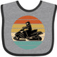 Inktastic Snowmobile Retro Sunset Baby Bib Heather And Black 39640