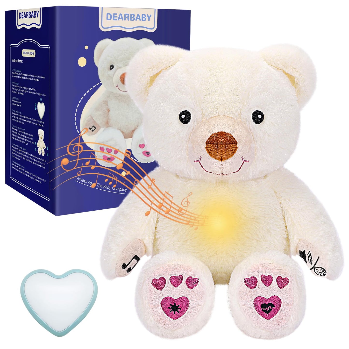 DEARBABY Baby Sleep Soother, Newborn Essentials, Baby Christmas Girl Gifts, Sound Machine for Nursery, Help Kids Go to Sleep Fas