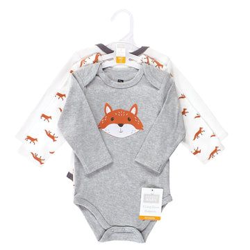 Hudson Baby Unisex Baby Cotton Long-Sleeve Bodysuits, Little Fox, 0-3 Months