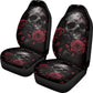 Whosucclay Red Rose Skull Car Seat Covers for Front Seats Only, Car Seat Protector Cushion, Vehicle Seat Protectors for Most Car
