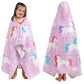 Wildkin Kids Hooded Beach Towel - 100% Cotton, Snap Front for Bath, Pool & Beach - Unicorns