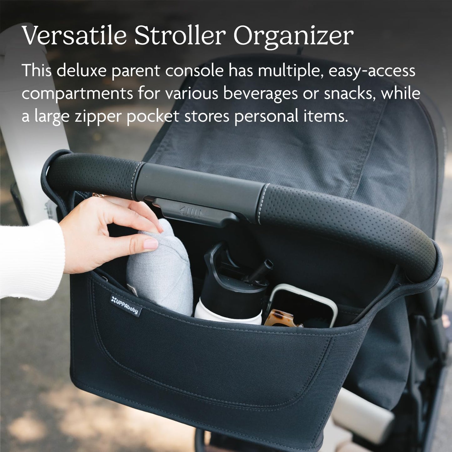 Uppababy Carry-All Parent Organizer Stroller Caddy, Fits On Vista, Cruz, Minu, G-Series Strollers, Secure Zippered Pocket + Beve