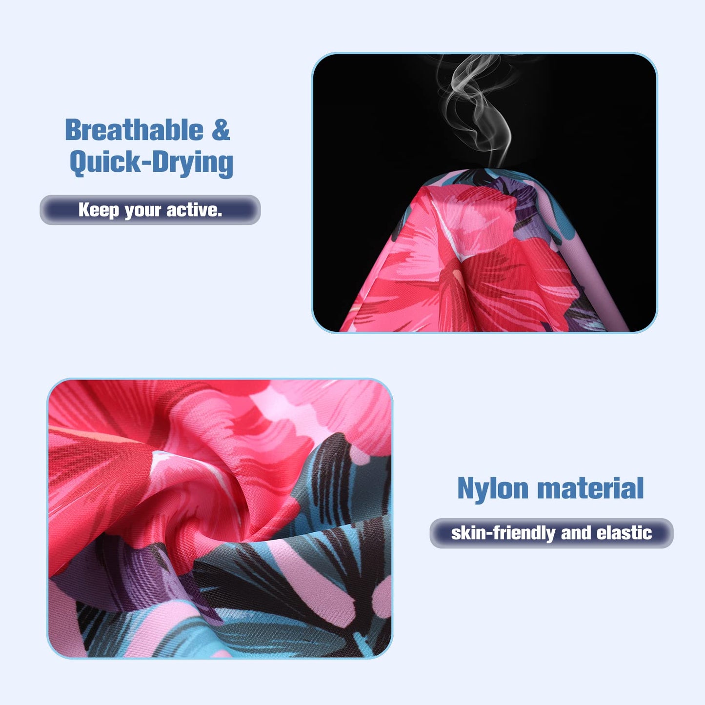 Proallo Girls Bathing Suits Two Piece Vest Style Swimsuit With Boyshort Tankini Swimwear Hibiscus