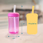 The First Years Squeeze & Sip Toddler Straw Cups - Squeezable Transition Sippy Cup with Silicone Straw - Toddler Feeding Supplie