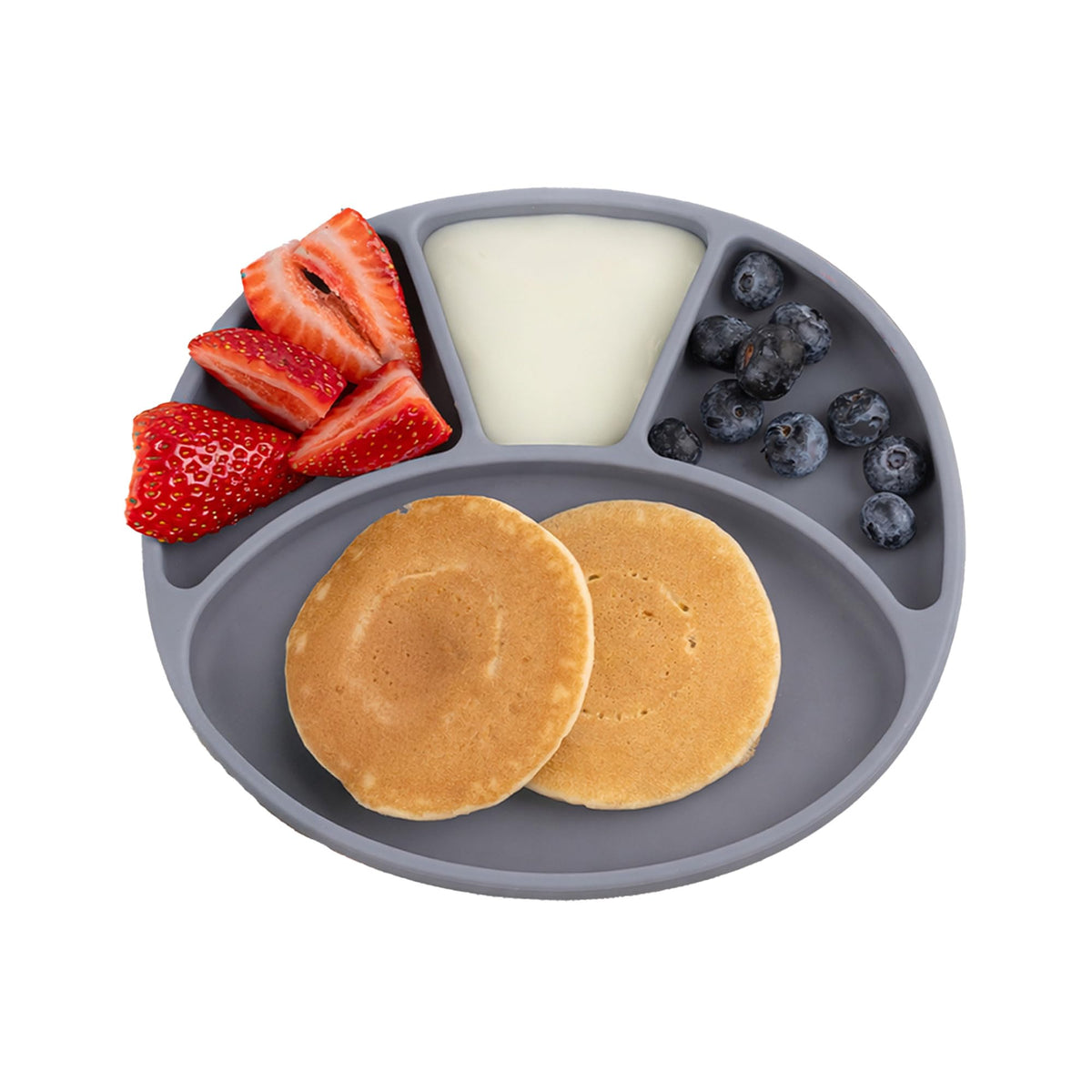 BIBaDO Silicone Suction Divider Plate for Babies | BPA Free Baby Feeding Plate with Strong Suction Base | Baby Led Weaning Table