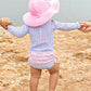Pink Polka And Stripe Reversible Swim Hat - 3T-5