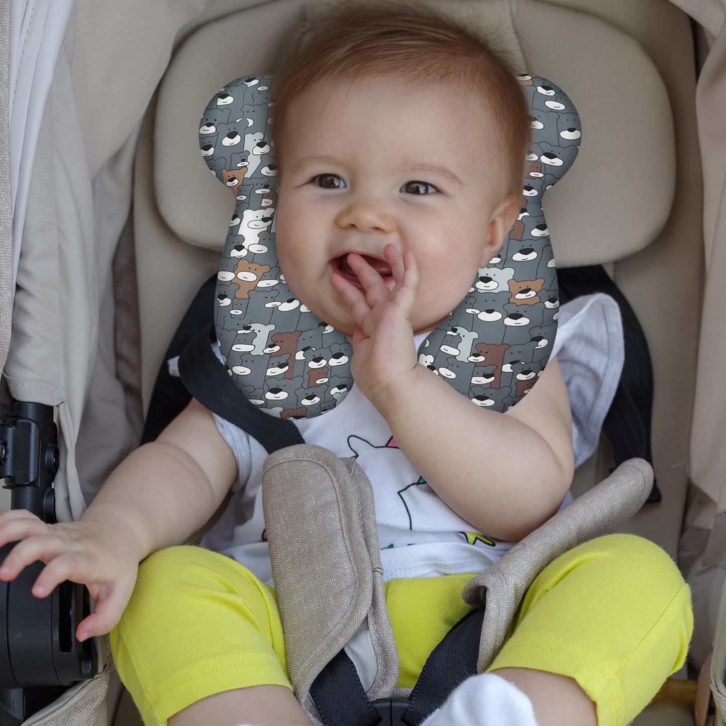 Baby Travel Pillow, Infant Kid'S Cushion Soft And Skin Friendly For Car Seat, Pushchair And Stroller (Style L)